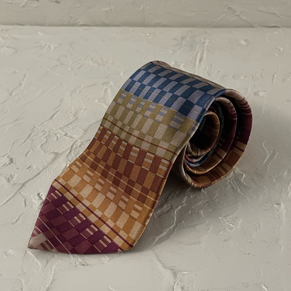 *DeSantis Collection Men's Silk Geometric Print Necktie